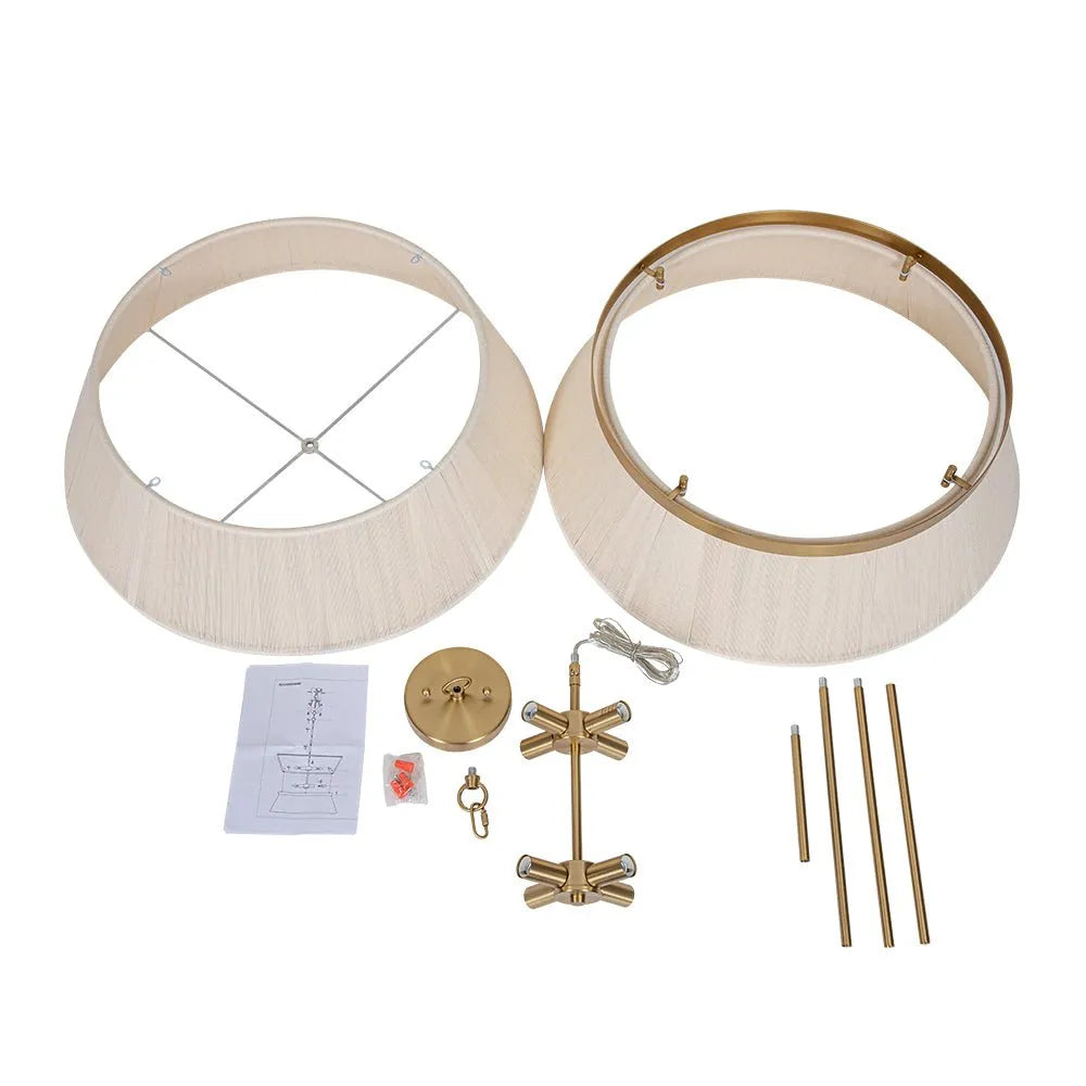 Pendelleuchte mit sanduhrförmigem Schirm aus geflochtenem Seil und Metalldetails
