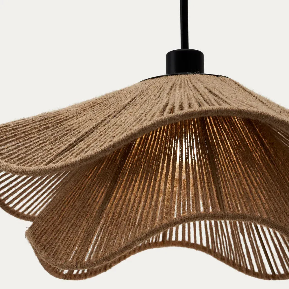 Handgeflochtene Pendelleuchte aus Jute im Boho-Stil für Esszimmer und Schlafzimmer