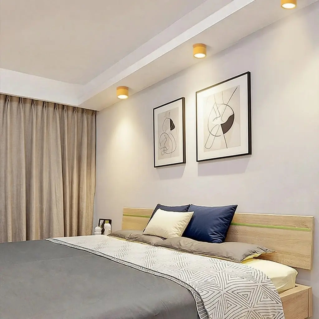 Kitchen Ceiling Lights with Wood Accent and Focused LED Beam for Hallway Bedroom
