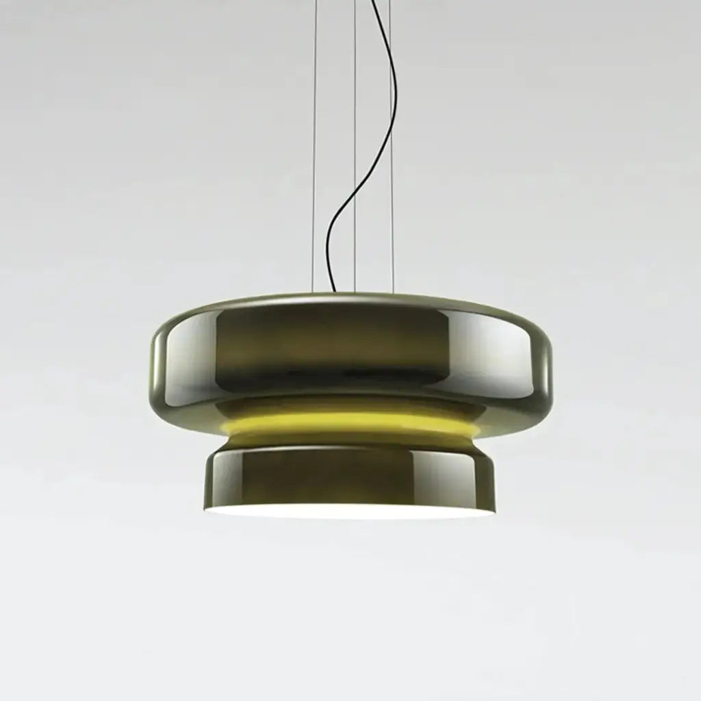 Pendant Light with Two-Tier Sculptural Glass and LED Kitchen Dining Lighting