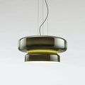 Pendant Light with Two-Tier Sculptural Glass and LED Kitchen Dining Lighting