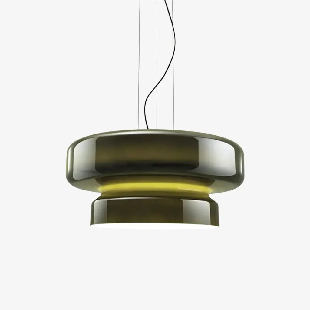 Pendant Light with Two-Tier Sculptural Glass and LED Kitchen Dining Lighting