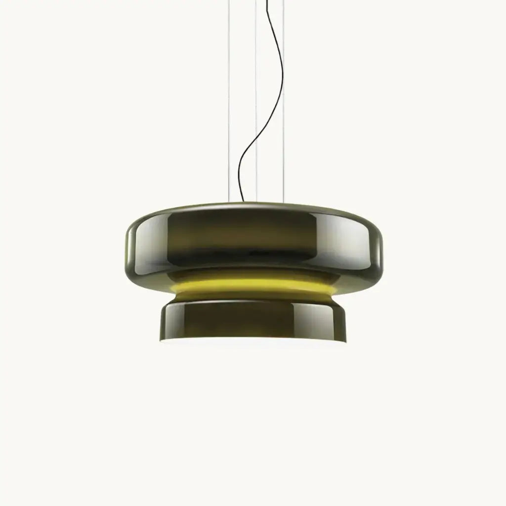 Pendant Light with Two-Tier Sculptural Glass and LED Kitchen Dining Lighting
