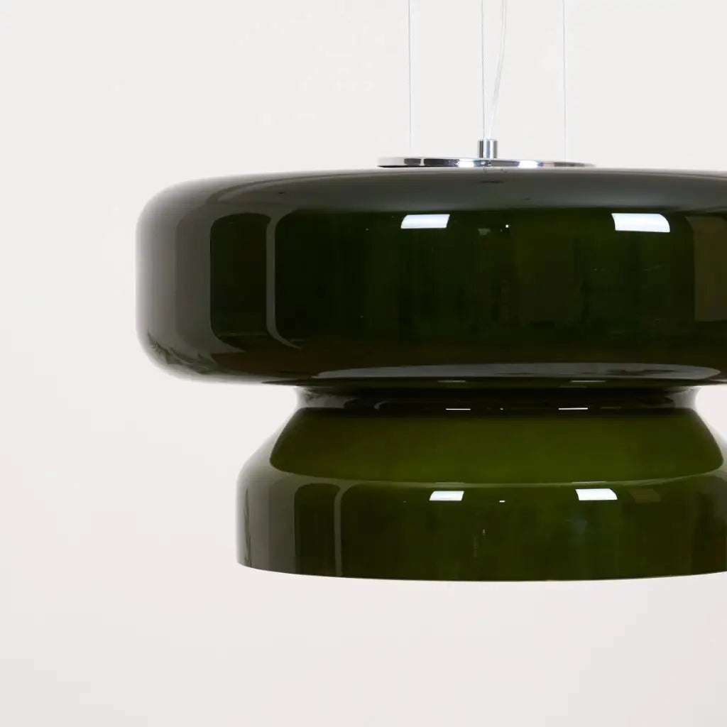 Pendant Light with Two-Tier Sculptural Glass and LED Kitchen Dining Lighting