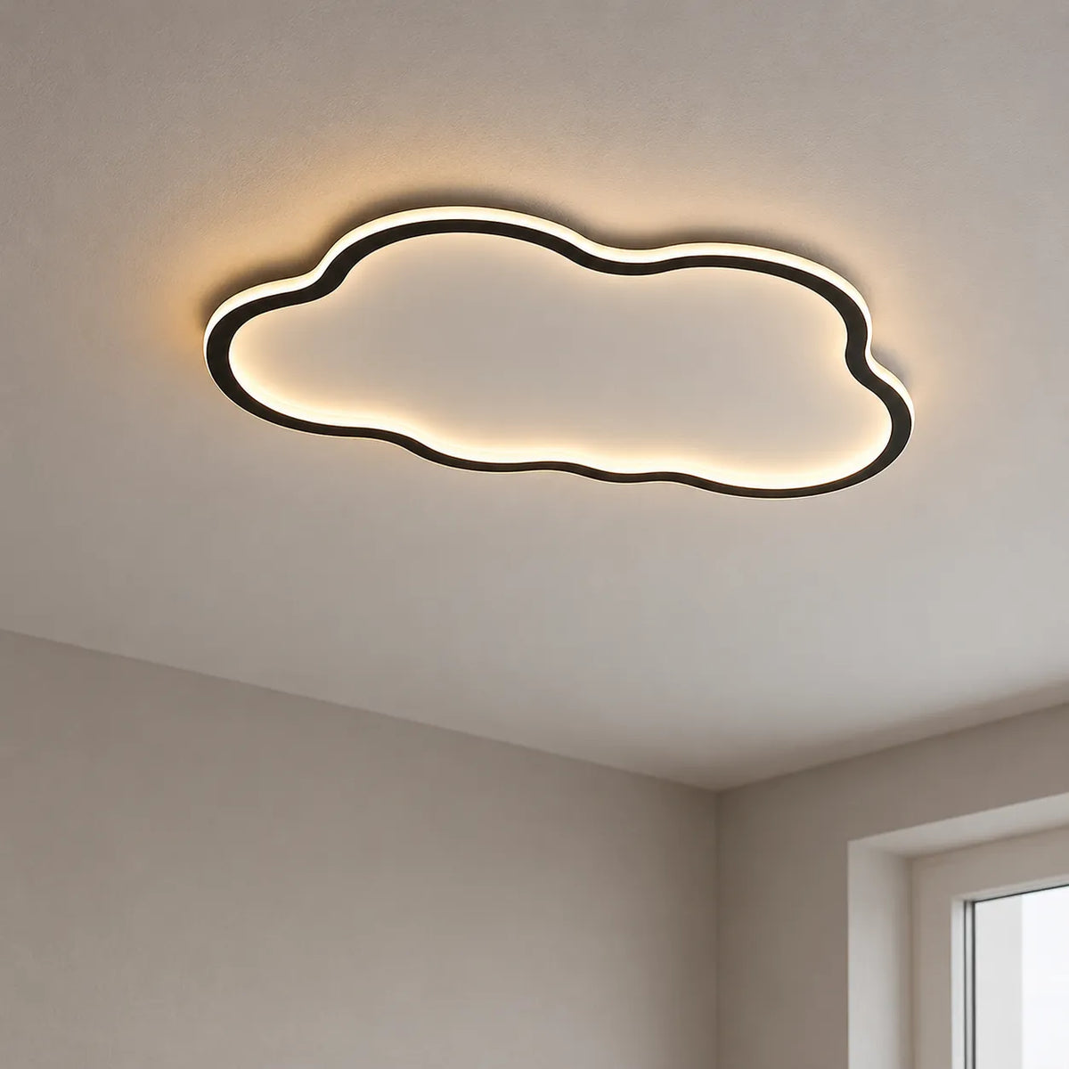 Plafón con silueta de nube y luz cálida