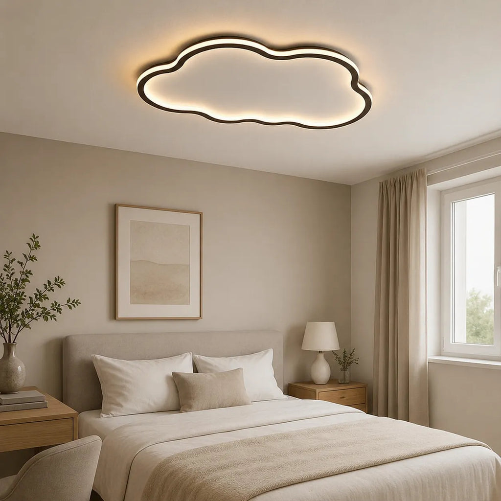 Plafón con silueta de nube y luz cálida
