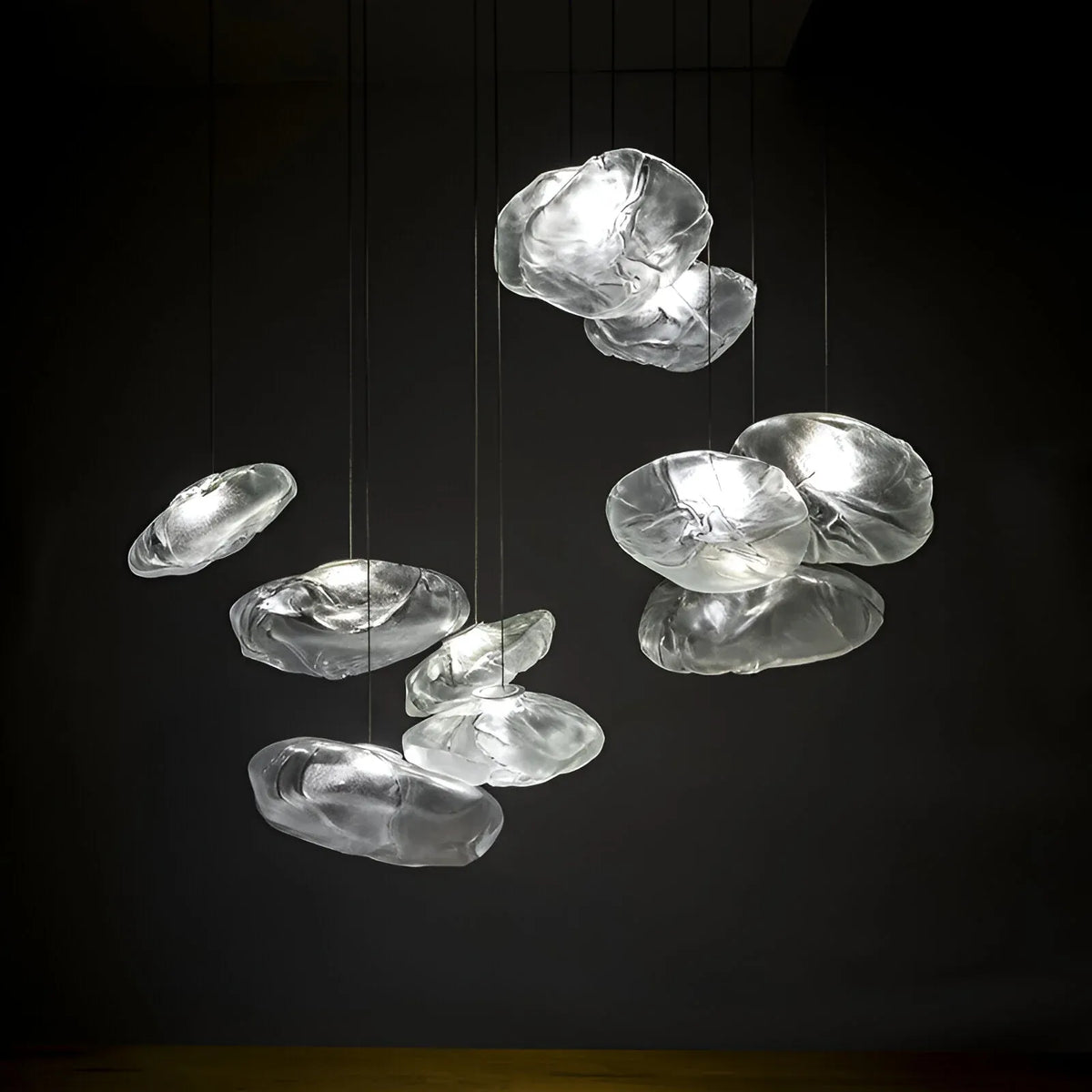 Pendant Light with Cloud-Inspired Glass Form and Soft Ambient Glow