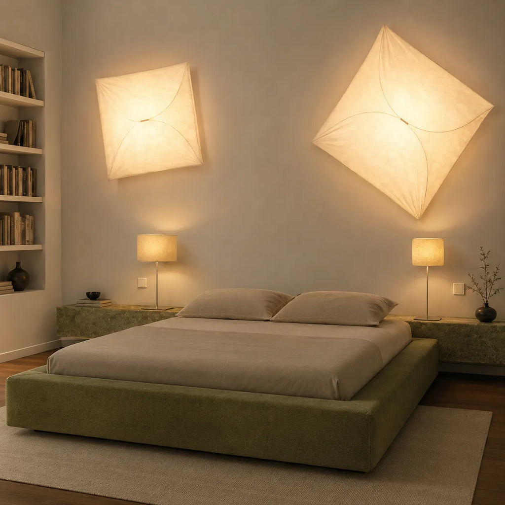 Küchen-Deckenleuchte mit lichtdurchlässigem Papierdiffusor und minimalistischem Metallrahmen