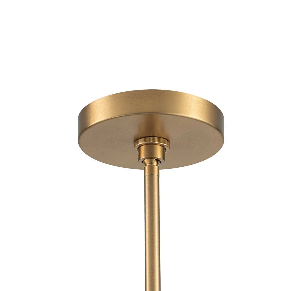 Pendant Light with Linen Tapered Cone Shade and Adjustable Brass Finish Frame