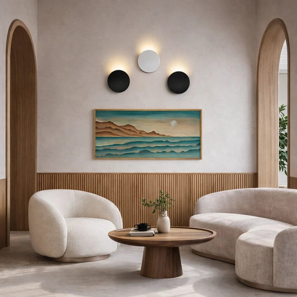 Lounge Wall Lights with Curved LED Modern Design and Warm Illumination