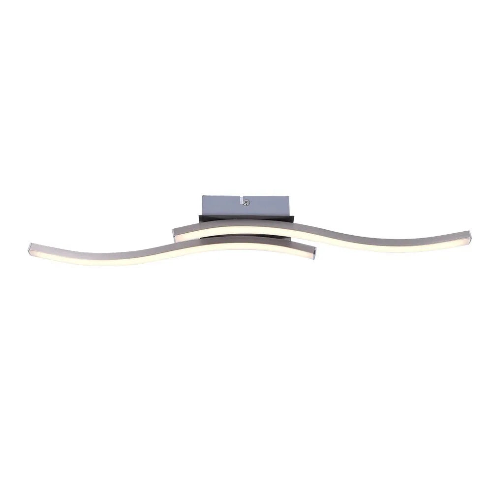 LED Ceiling Light Fixture with Modern Wave Design and Semi Flush Mount for Bedrooms