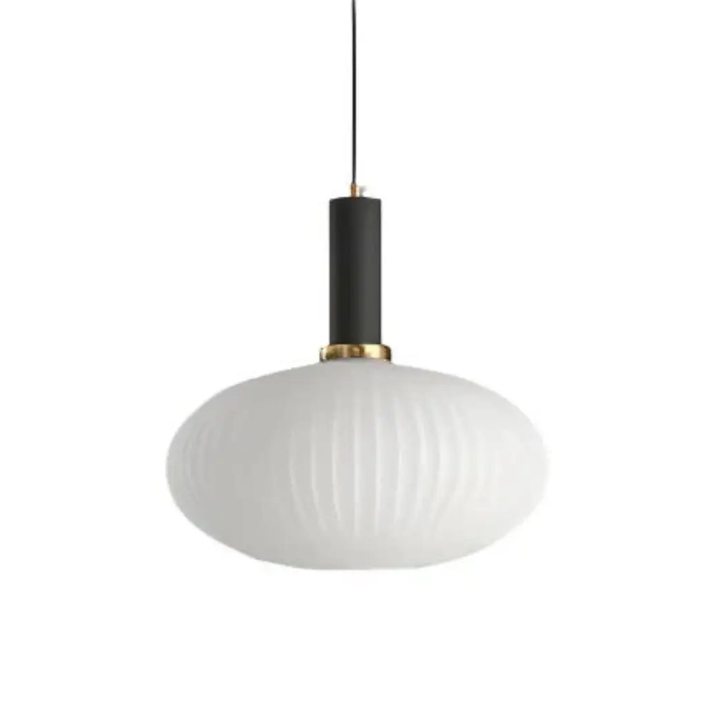 Pendant Light with Fluted Glass and Art Deco Metal Fittings
