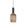 Pendant Light with Fluted Glass and Art Deco Metal Fittings