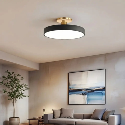 Datum Modern Drum LED Flush Mount Ceiling Light