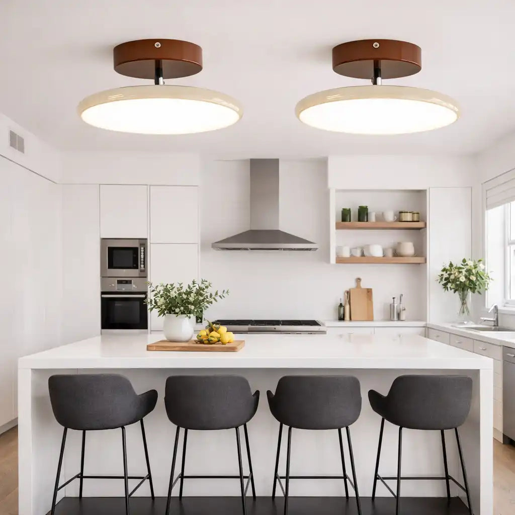 Plafonnier de cuisine avec tête à DEL réglable et design nordique minimaliste