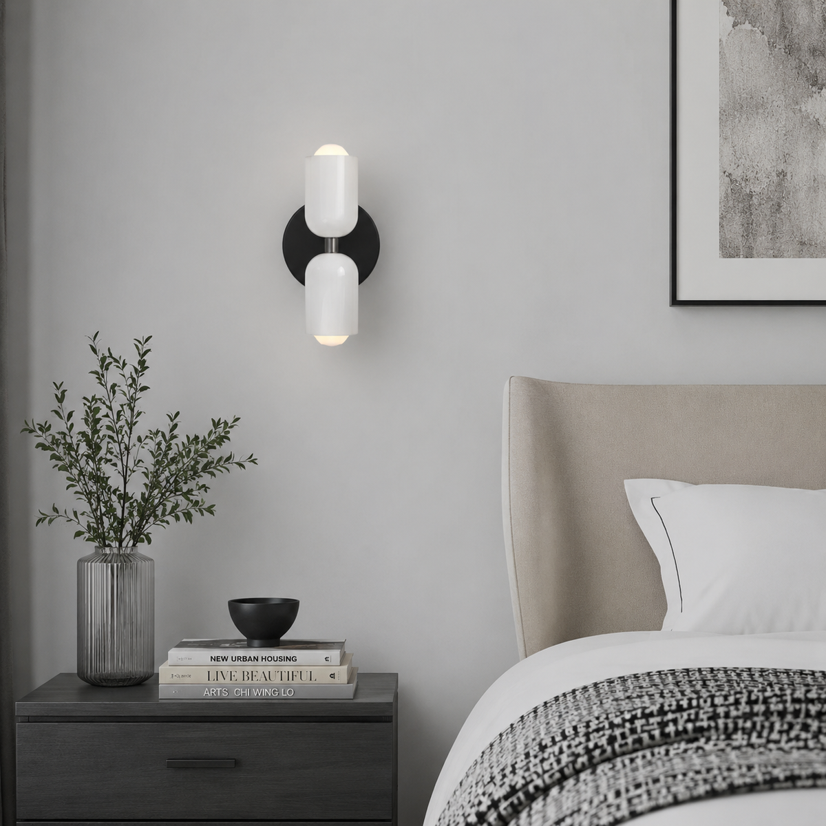 Lampe murale avec diffusion acrylique vers le haut et vers le bas, éclairage moderne