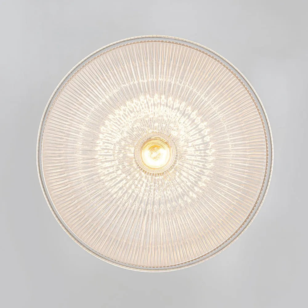 Greer Pendelleuchte im Landhausstil mit geripptem Glasdom