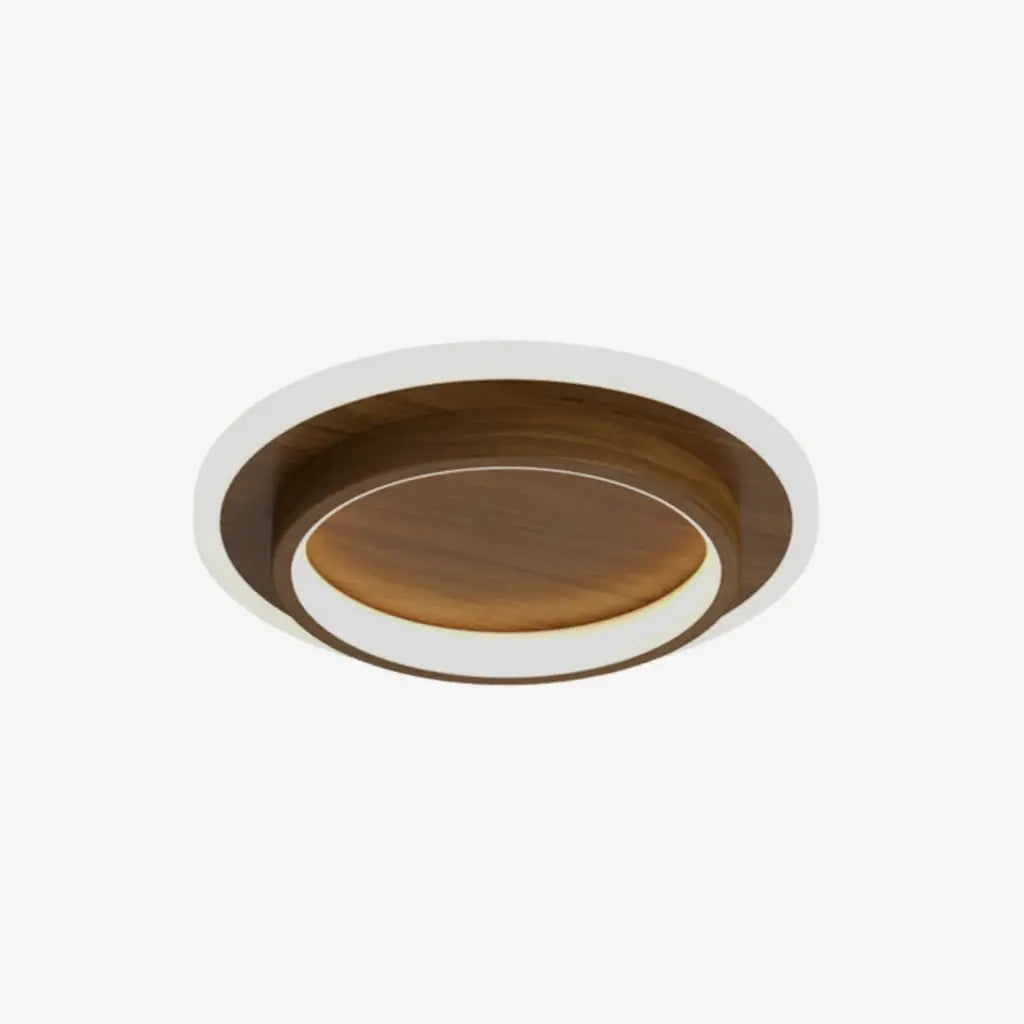 Plafoniera LED a conchiglia con anello luminoso e illuminazione a doppio strato, aderente al soffitto