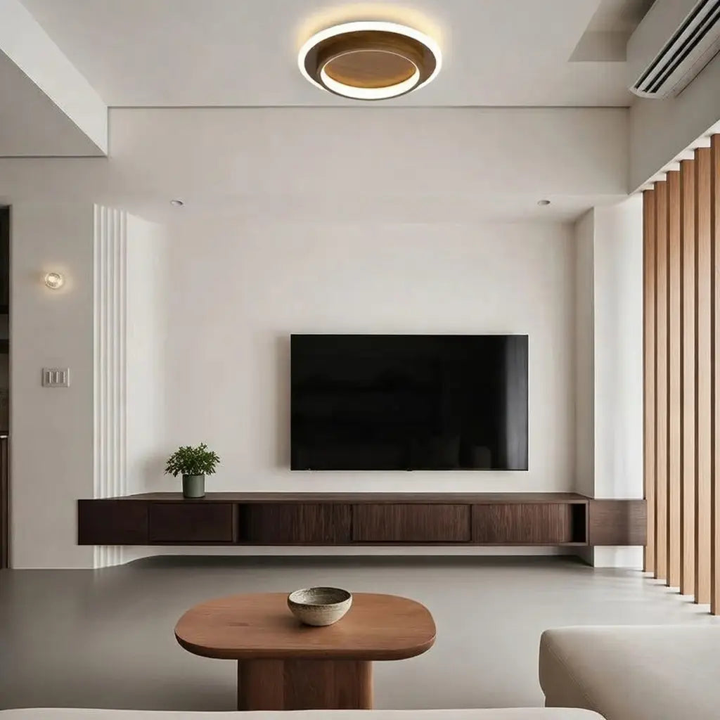 Plafonnier LED avec anneau lumineux et double éclairage