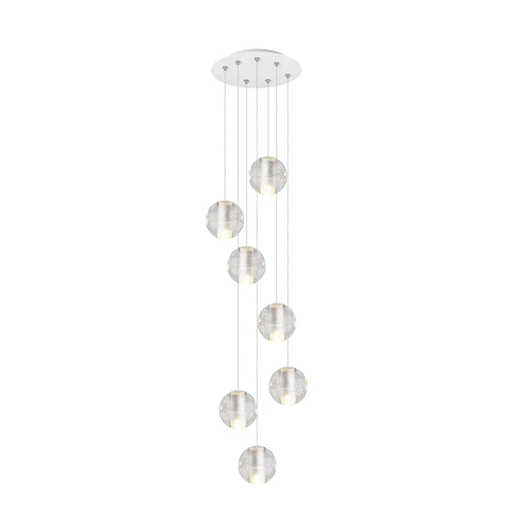 Pendant Light with Crystal Glass Water Drop Shades and Chrome Finish