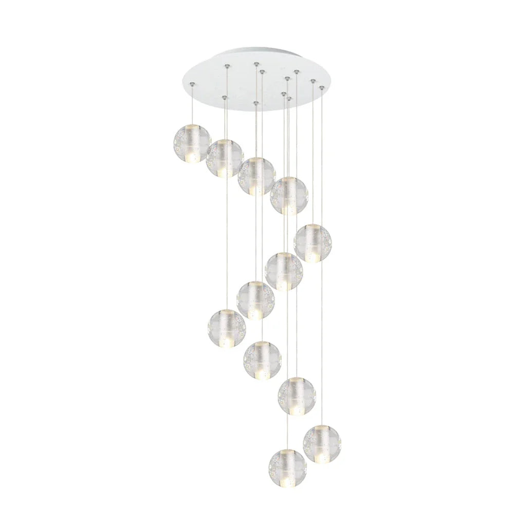 Pendant Light with Crystal Glass Water Drop Shades and Chrome Finish
