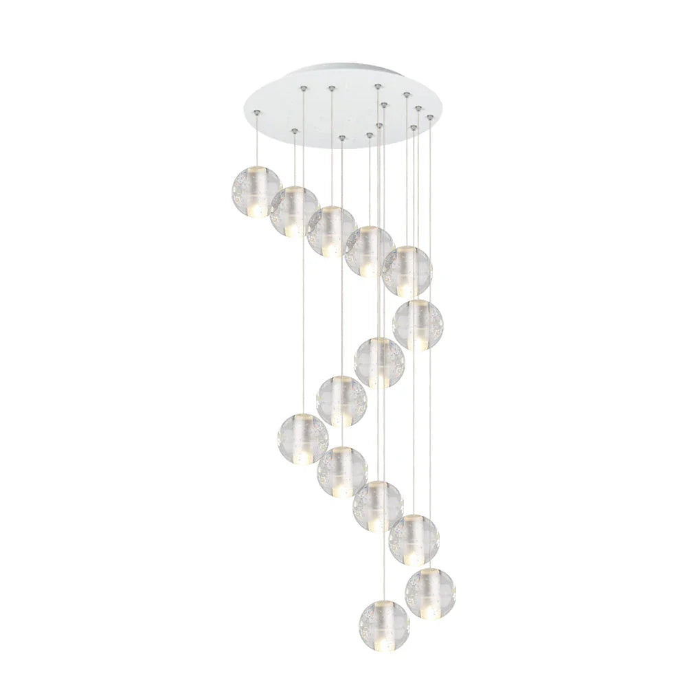 Pendant Light with Crystal Glass Water Drop Shades and Chrome Finish