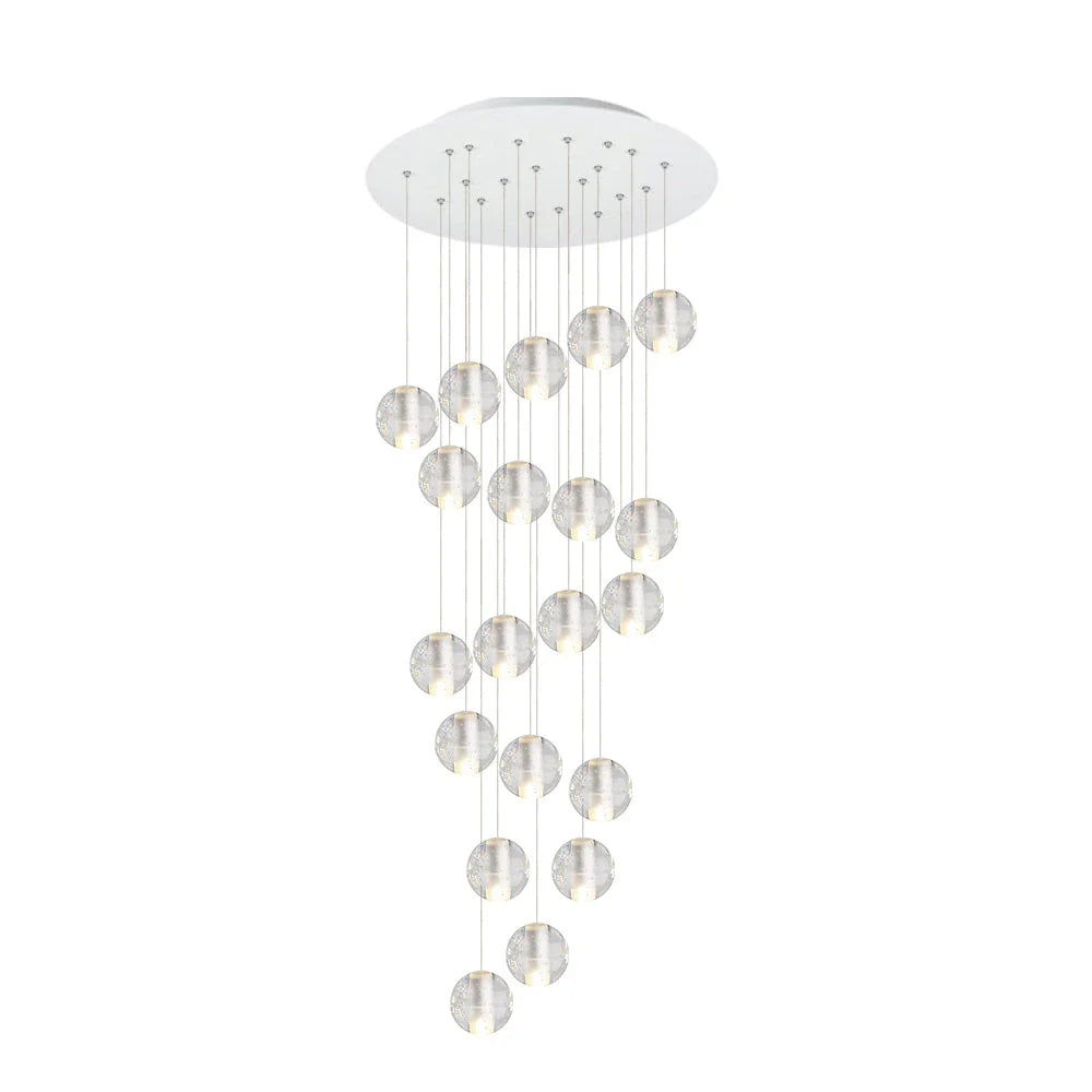 Pendant Light with Crystal Glass Water Drop Shades and Chrome Finish