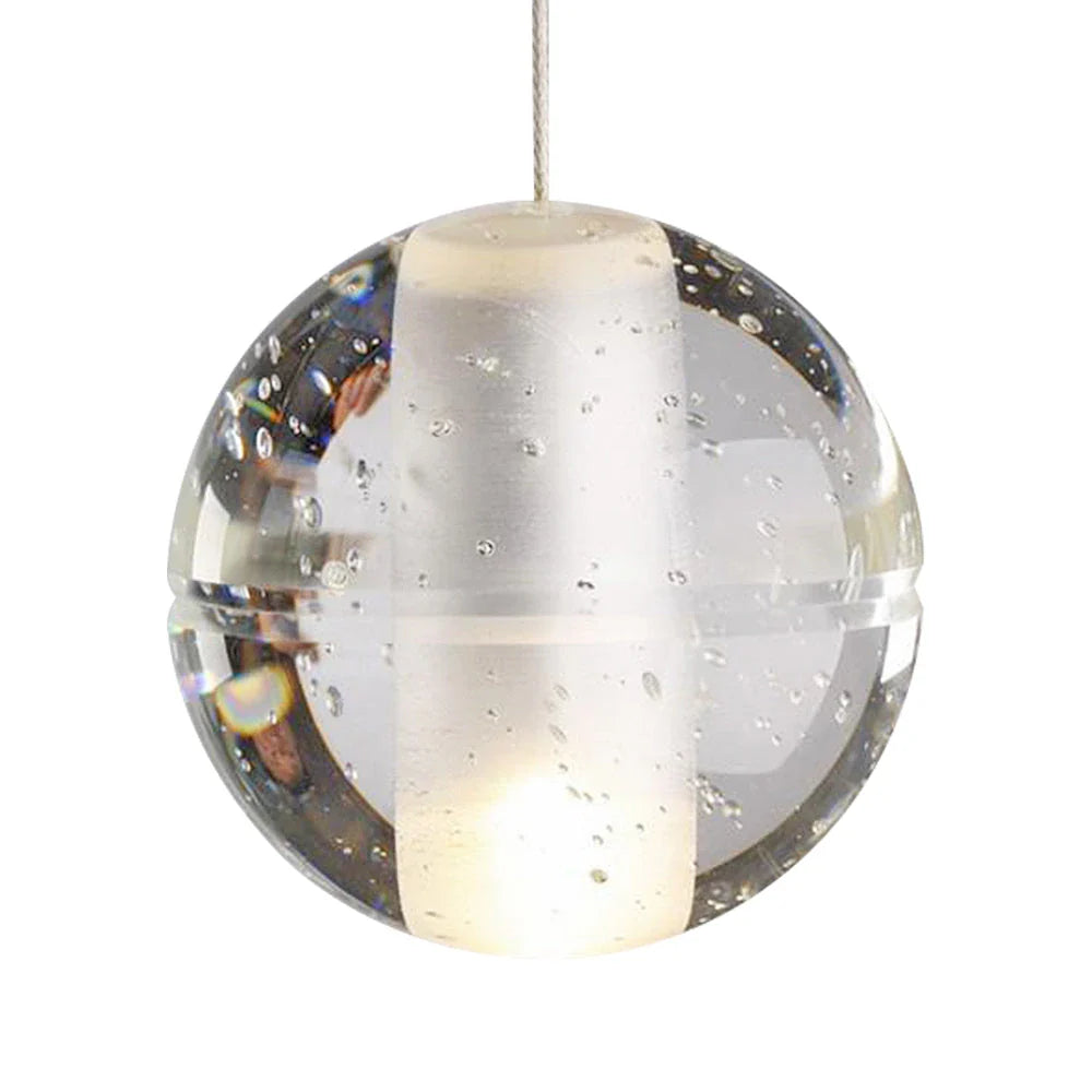 Pendant Light with Crystal Glass Water Drop Shades and Chrome Finish