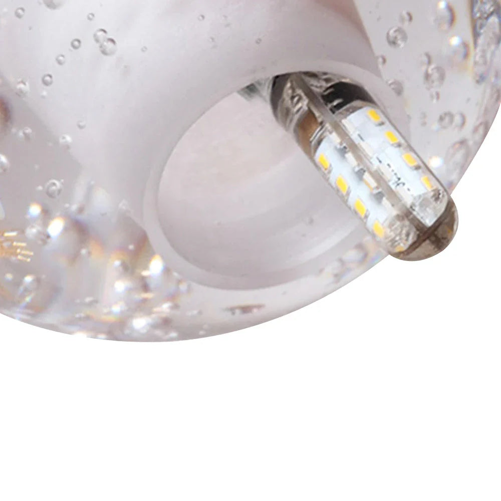 Pendant Light with Crystal Glass Water Drop Shades and Chrome Finish