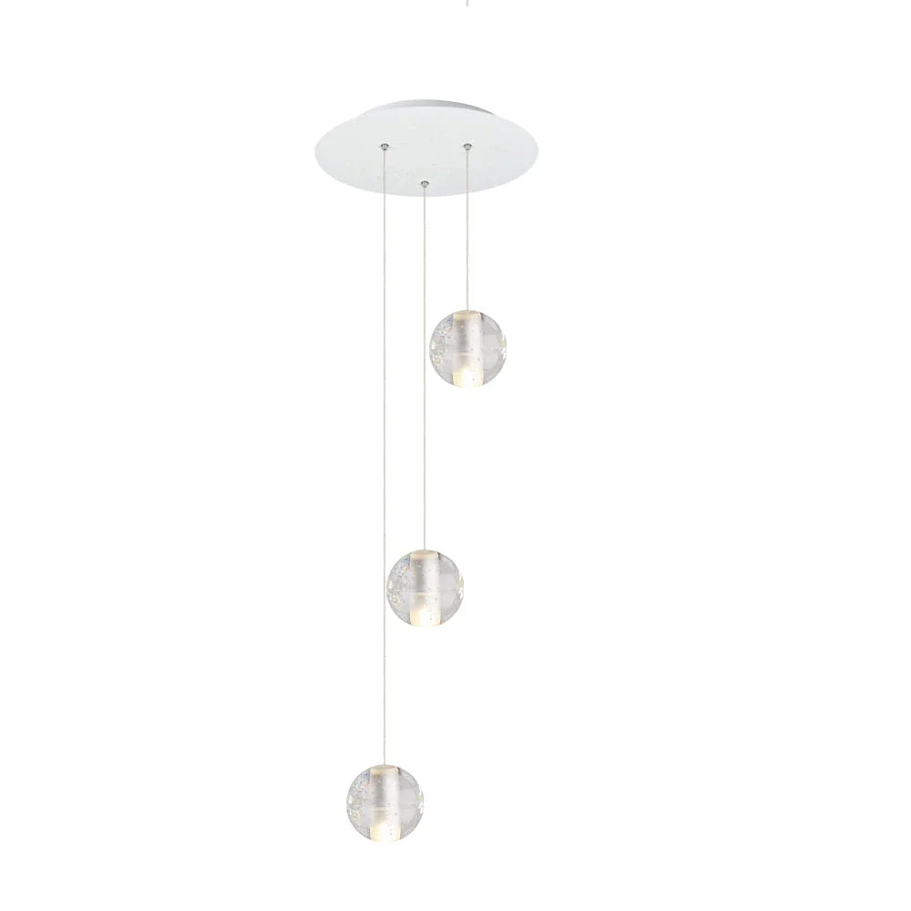 Pendant Light with Crystal Glass Water Drop Shades and Chrome Finish