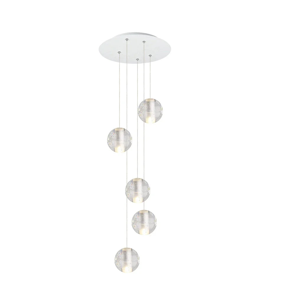 Pendant Light with Crystal Glass Water Drop Shades and Chrome Finish