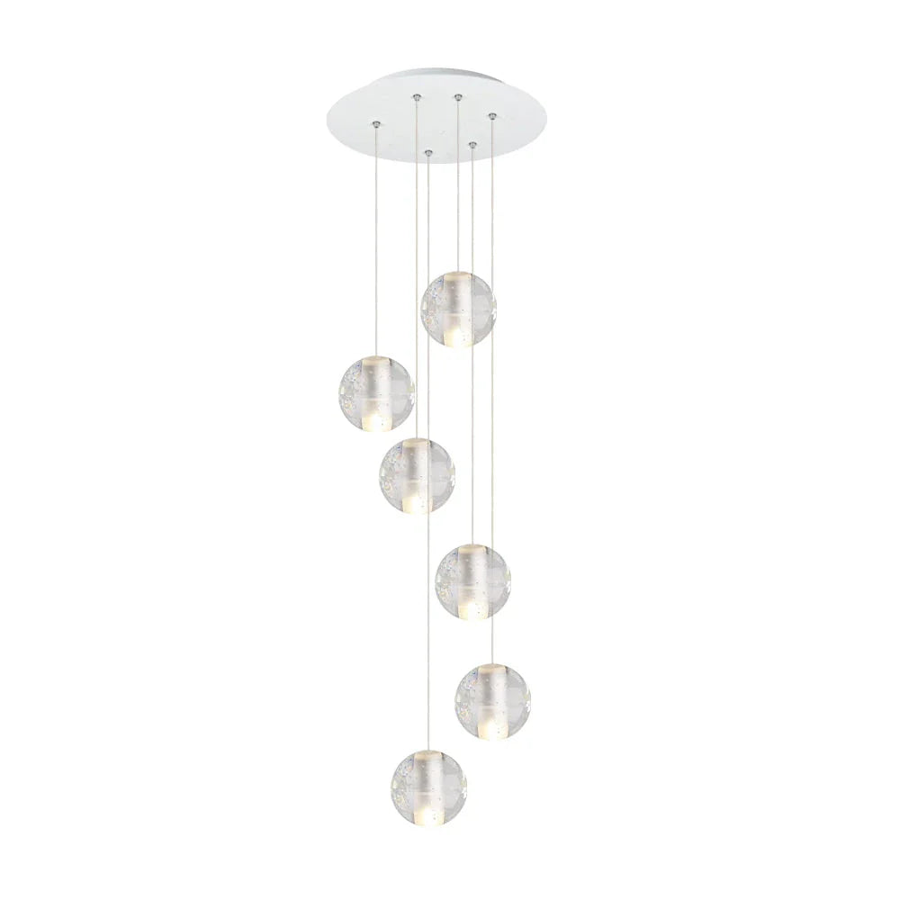 Pendant Light with Crystal Glass Water Drop Shades and Chrome Finish