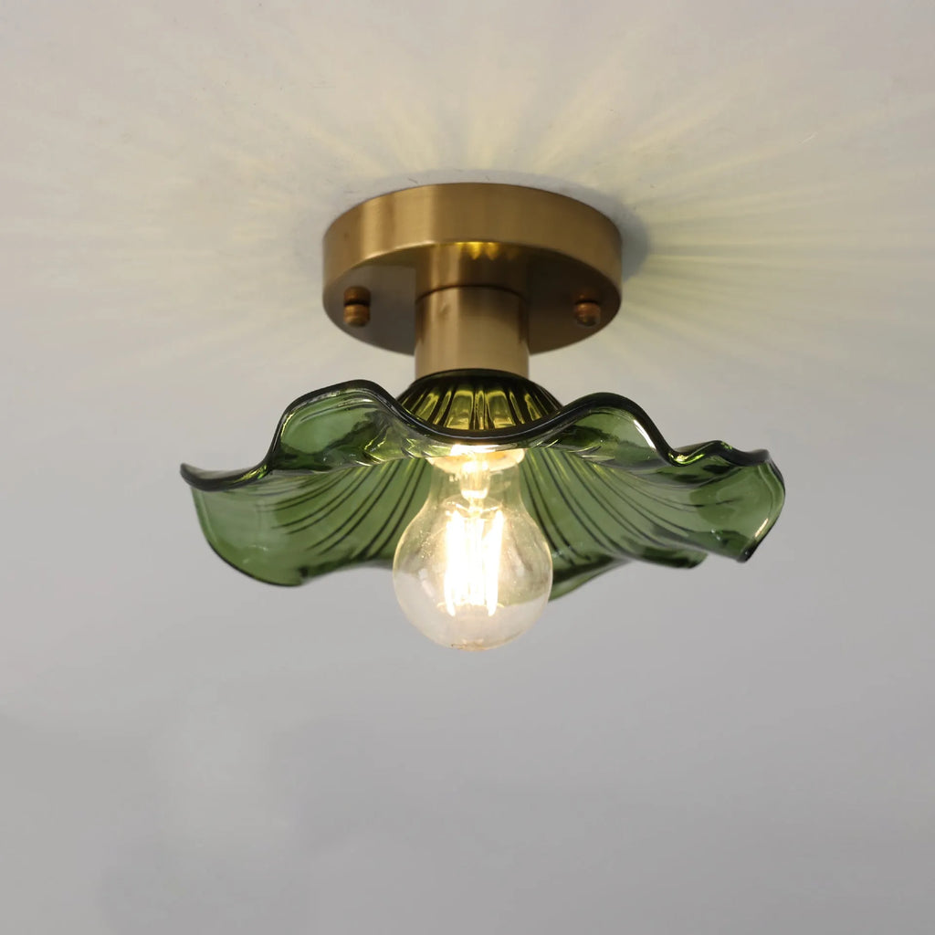 Moderne skulpturale Glasblumen-Deckenleuchte Florian