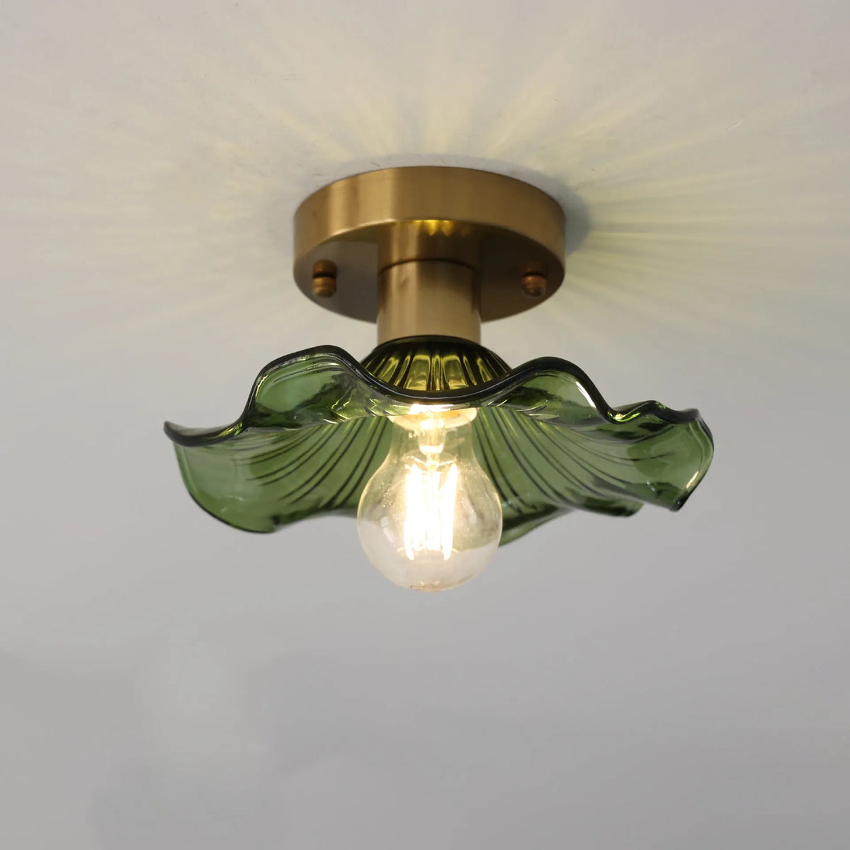 Moderne skulpturale Glasblumen-Deckenleuchte Florian