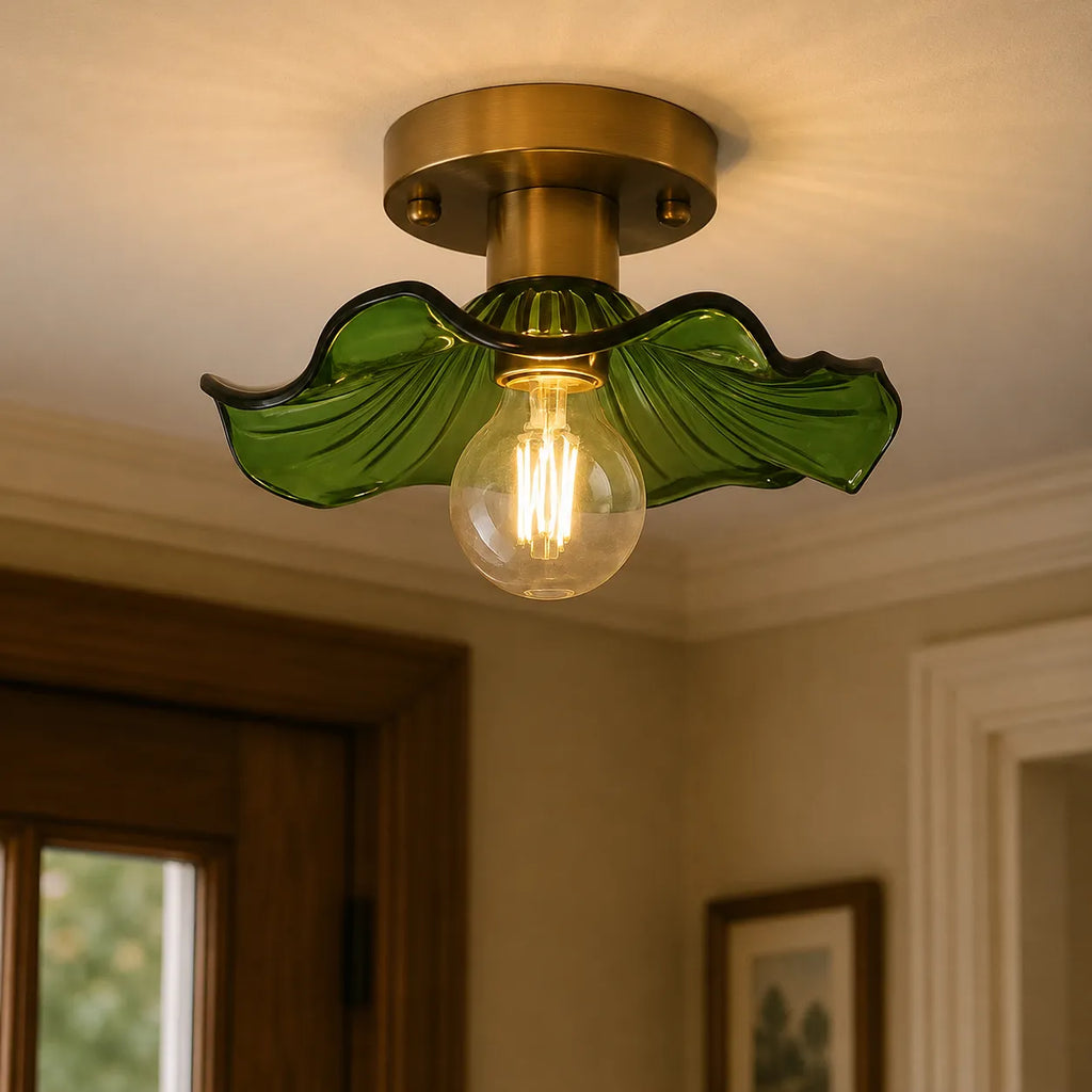 Moderne skulpturale Glasblumen-Deckenleuchte Florian