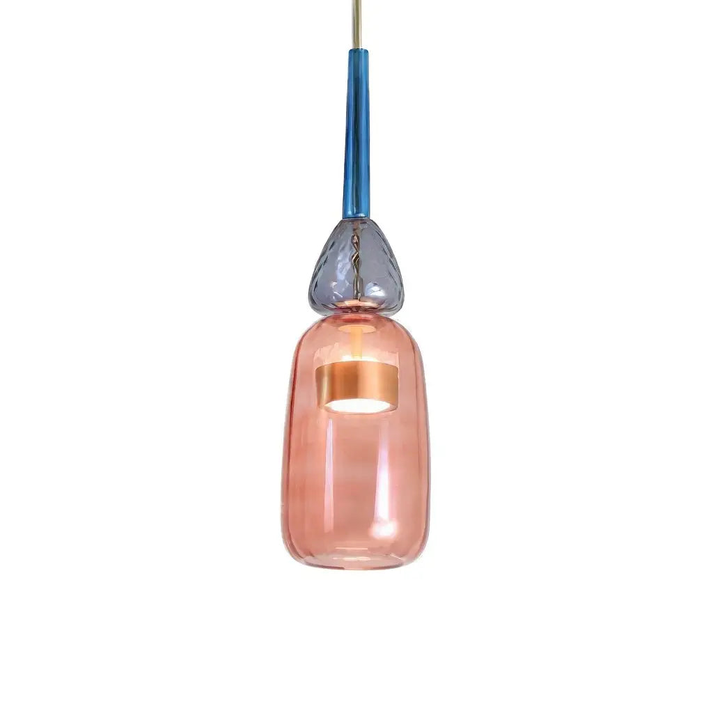 Pendant Light with Stacked Glass and LED for Kitchen Dining Room Lighting
