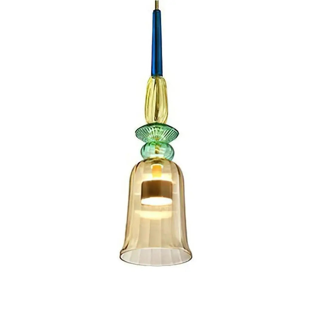 Pendant Light with Stacked Glass and LED for Kitchen Dining Room Lighting