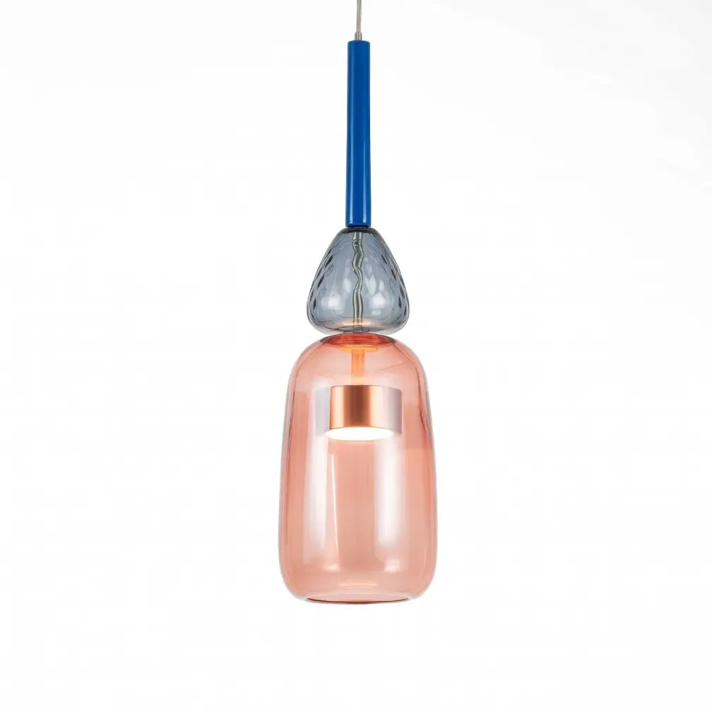 Pendant Light with Stacked Glass and LED for Kitchen Dining Room Lighting