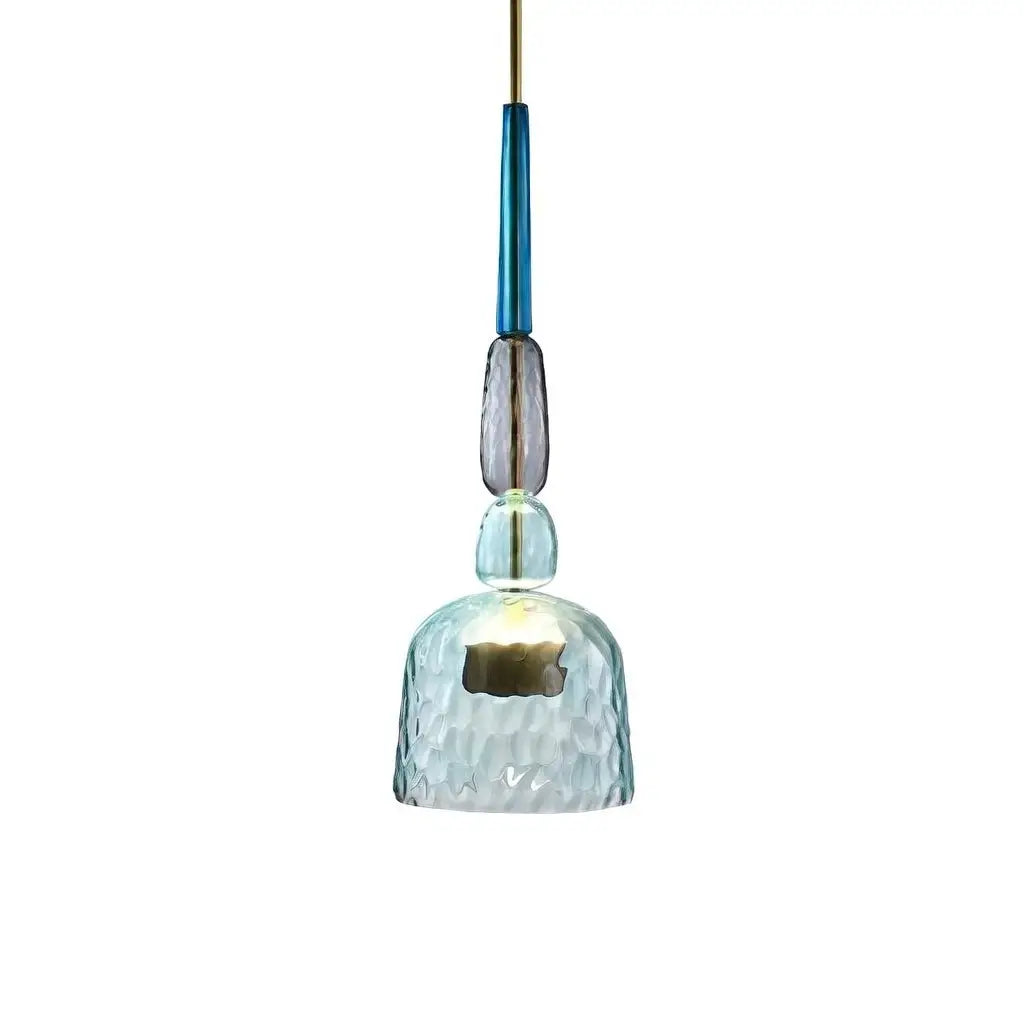 Pendant Light with Stacked Glass and LED for Kitchen Dining Room Lighting