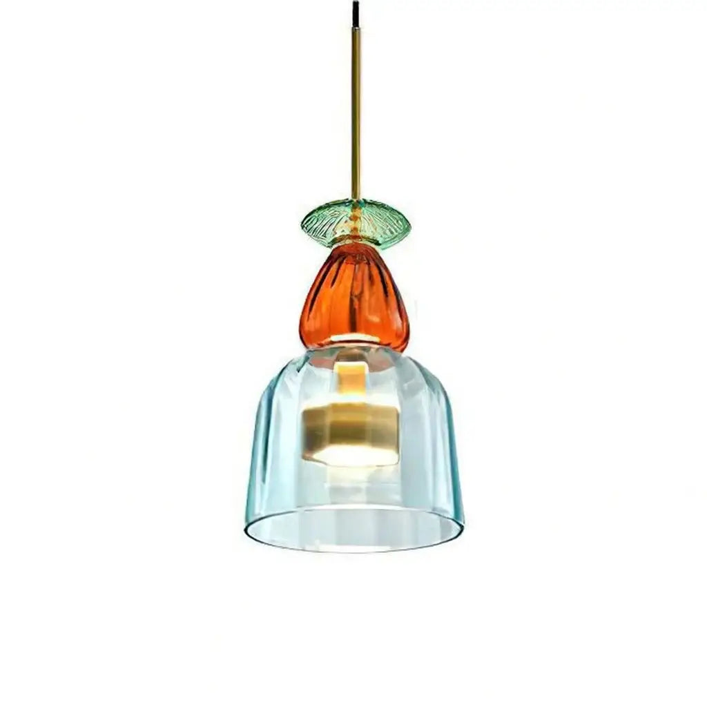 Pendant Light with Stacked Glass and LED for Kitchen Dining Room Lighting