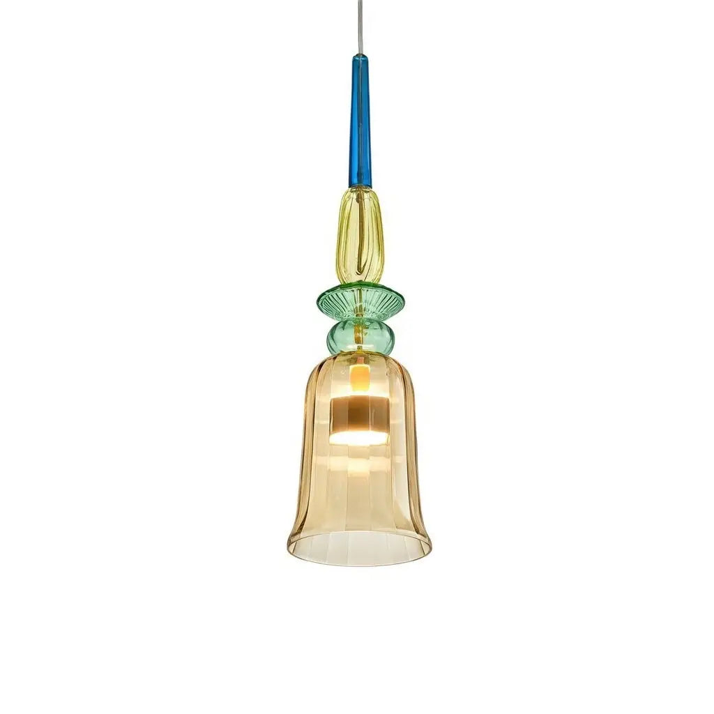 Pendant Light with Stacked Glass and LED for Kitchen Dining Room Lighting