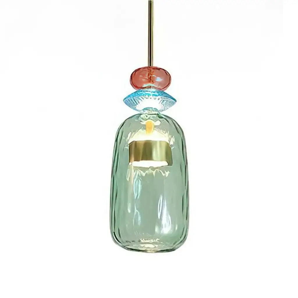 Pendant Light with Stacked Glass and LED for Kitchen Dining Room Lighting