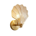 Lounge Wall Lights with Seashell Glass and Brass Accent Modern Sconce