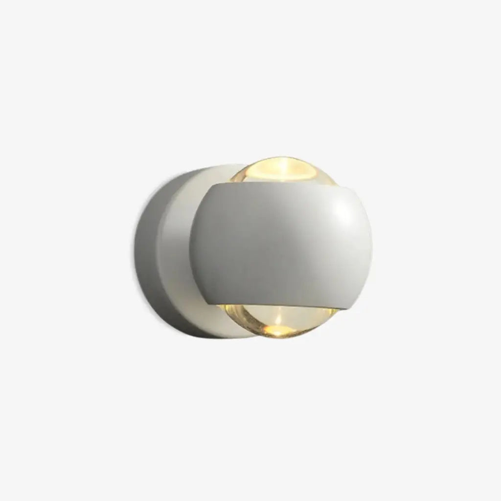 Aplique de pared con diseño de reloj de arena de cristal y proyección de luz hacia arriba y hacia abajo