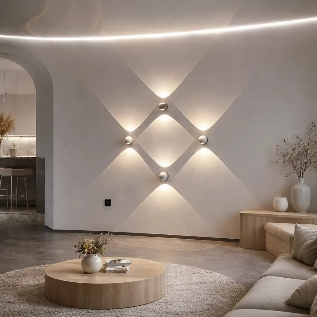 Wall Sconce Lamp with Crystal Glass Hourglass Design and Up Down Light Projection