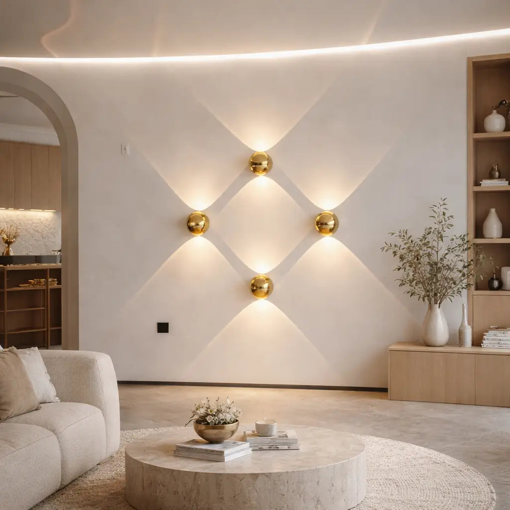 Wall Sconce Lamp with Crystal Glass Hourglass Design and Up Down Light Projection