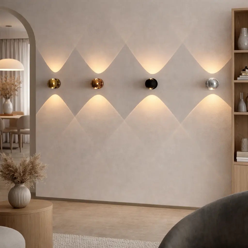 Wall Sconce Lamp with Crystal Glass Hourglass Design and Up Down Light Projection