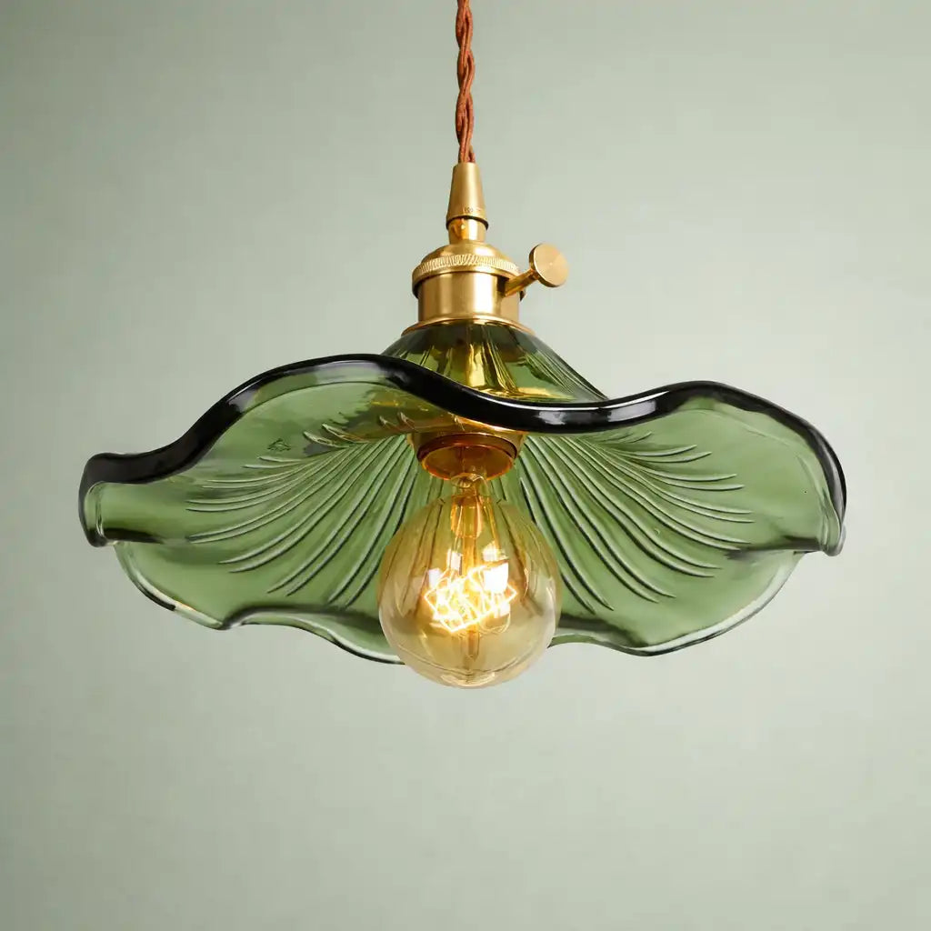 Glas-Pendelleuchte mit modernem Blumendesign und höhenverstellbarer Aufhängung