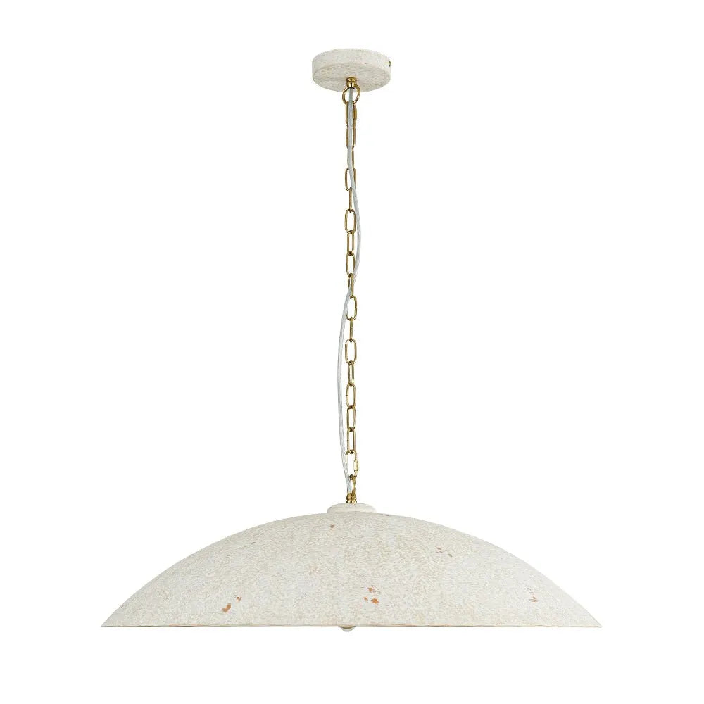 Pendant Light with Oversized Dome Shade and Gold-Lined Interior