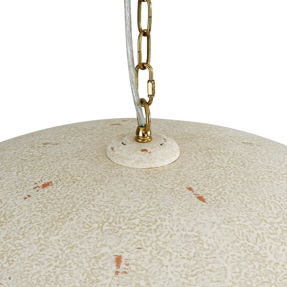 Pendant Light with Oversized Dome Shade and Gold-Lined Interior